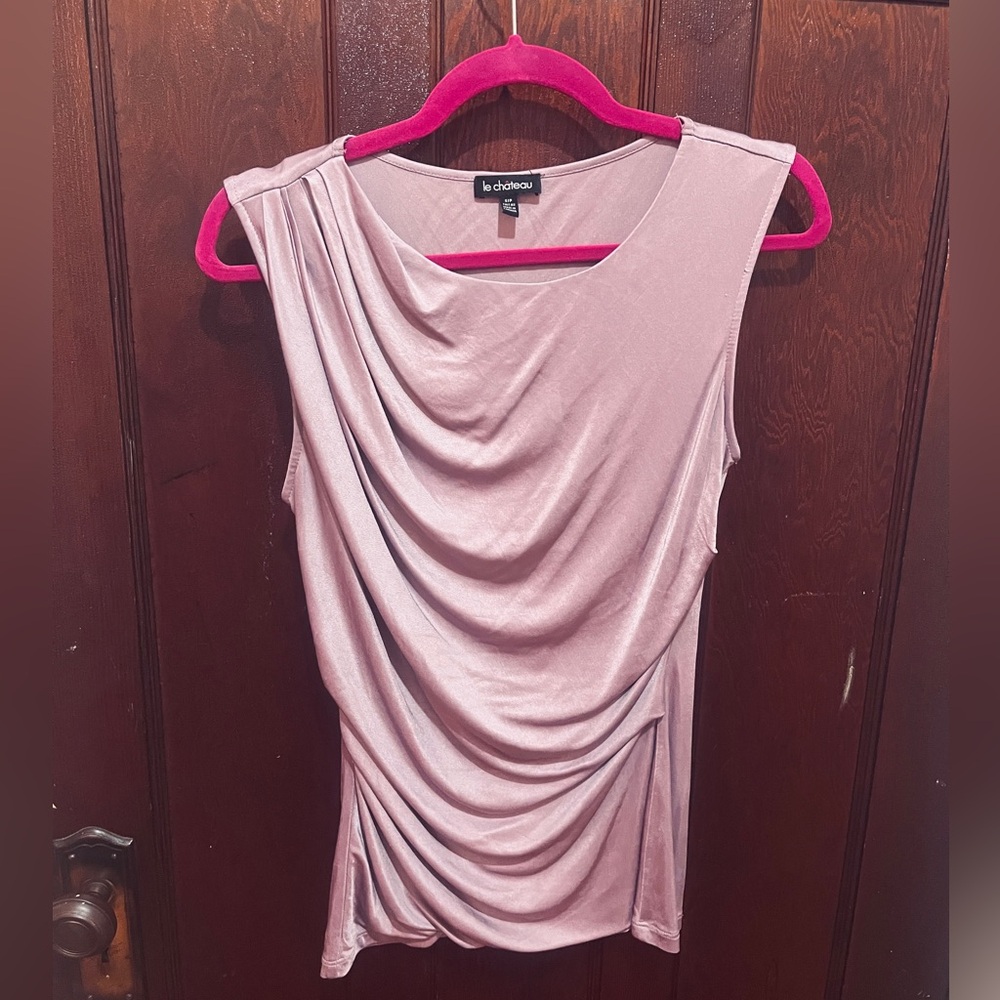 Vintage Y2K 2000s Draped Dusty Mauve Sleeveless Top